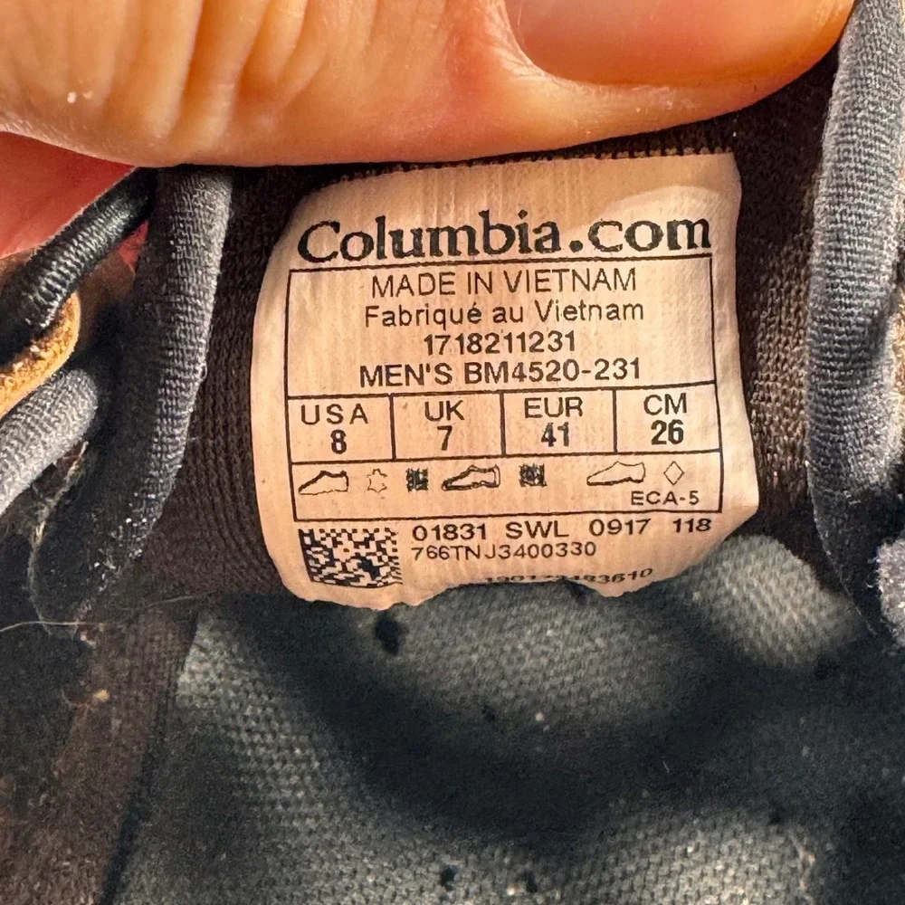 Columbia Mens Brown Leather Mesh Hiking Sandals Vibram Sole Size 8 BM4520-231